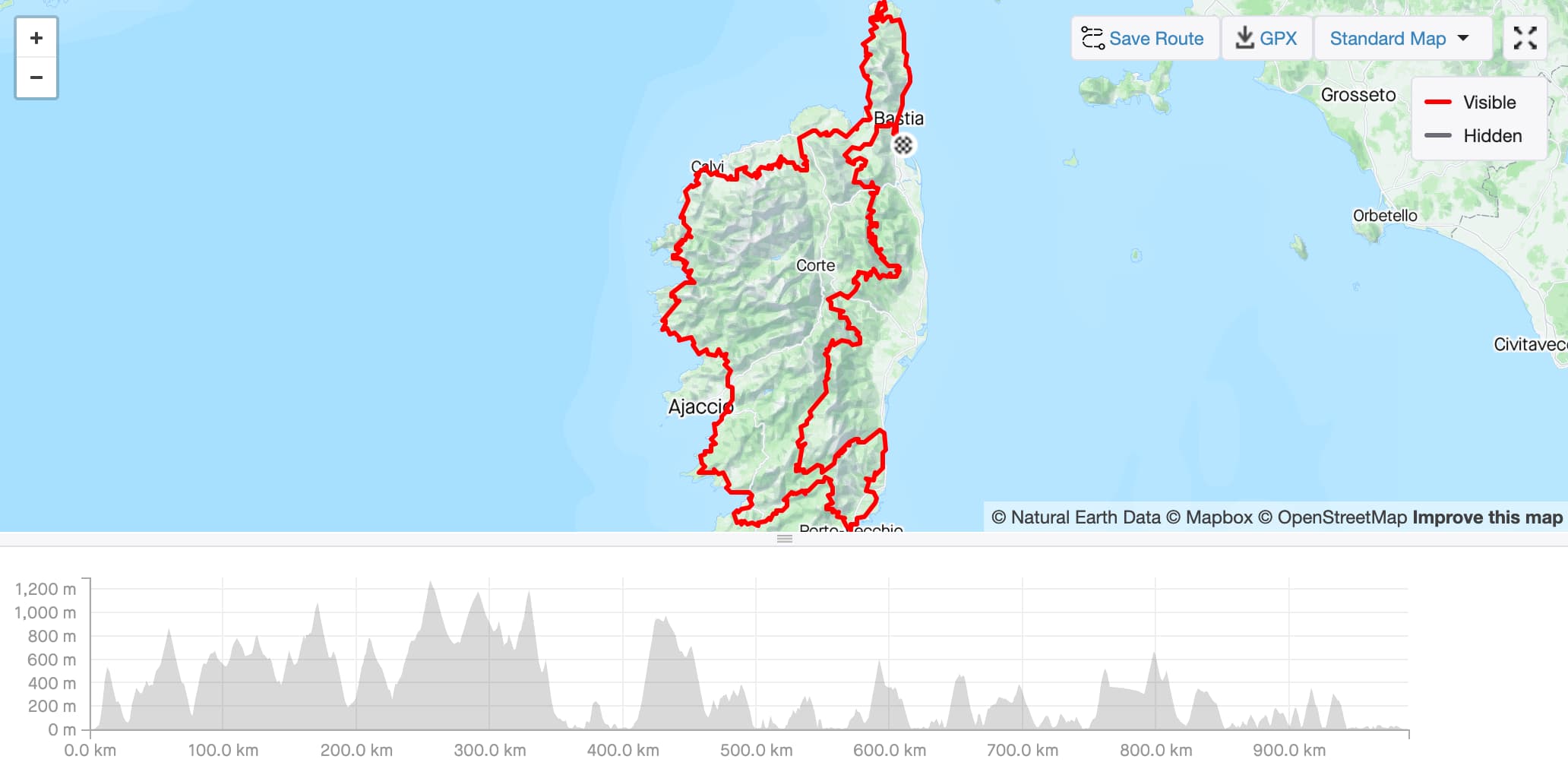 parcours Corse vélo